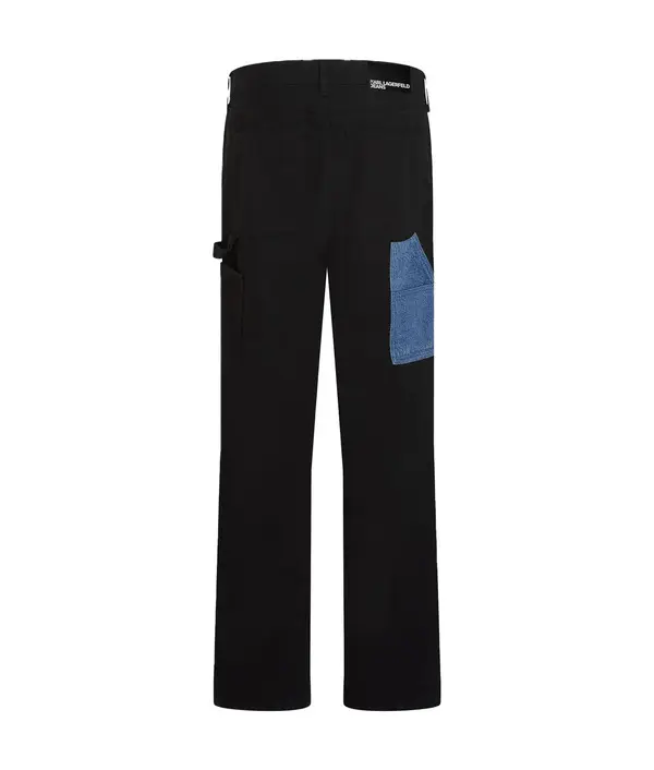 High Waist Carpenter Pants with Denim Pockets