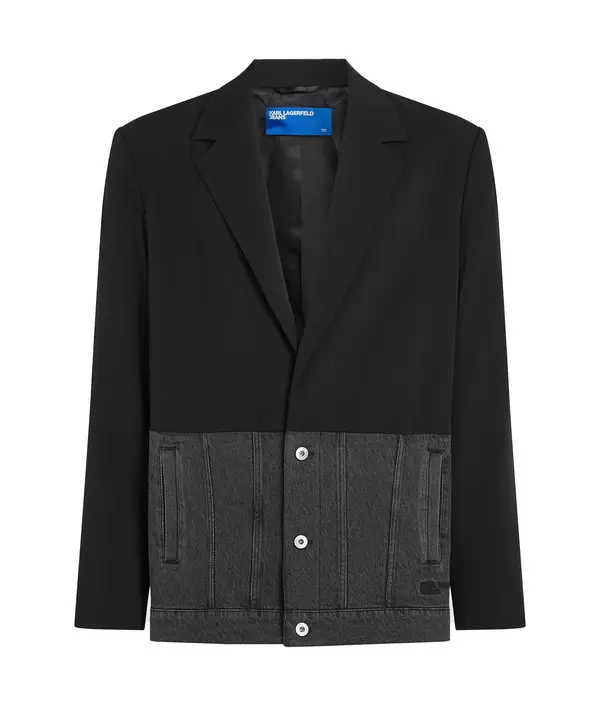 Denim Panel Blazer Image