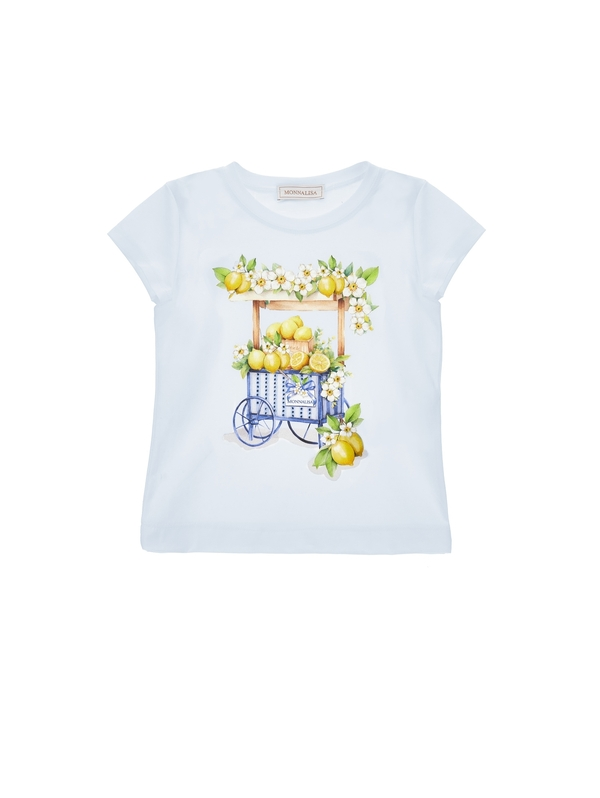 Kids Girls Lemon Cart T-Shirt Image