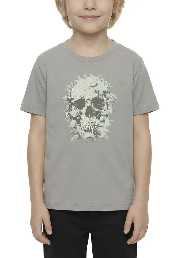 Tropical Skull Graphic T-Shirt