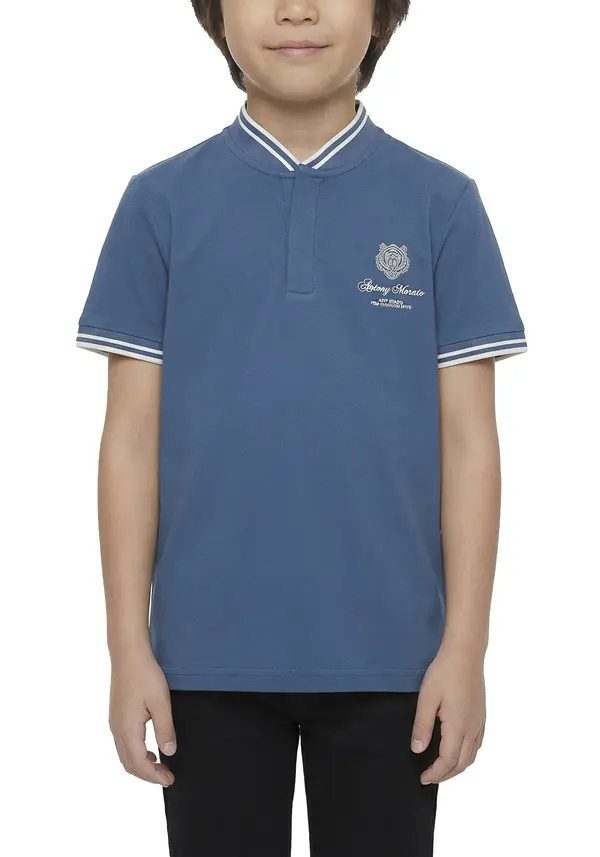 Kids Boys Tiger Crest Short Sleeve Polo Shirt Image