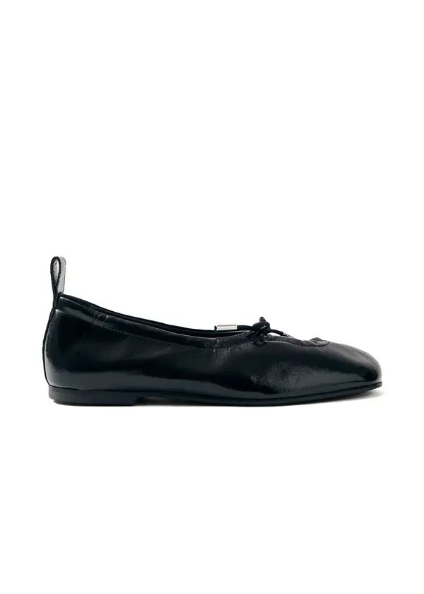 Rosalind Patent Black Leather Ballerina