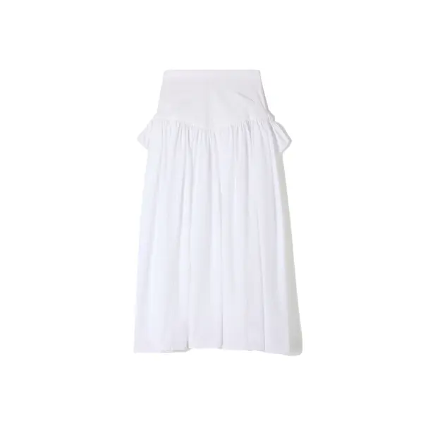 Long Poplin Skirt With Ties