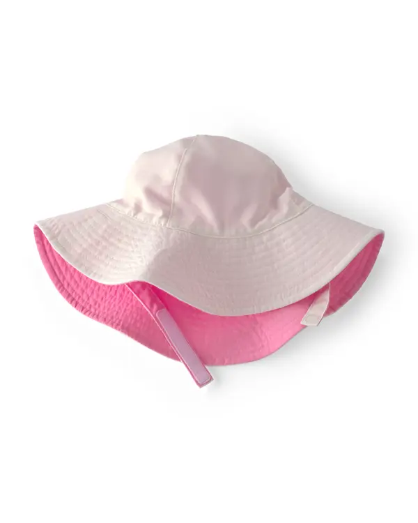 Baby Girl Reversible Swim Hat - Pink/White