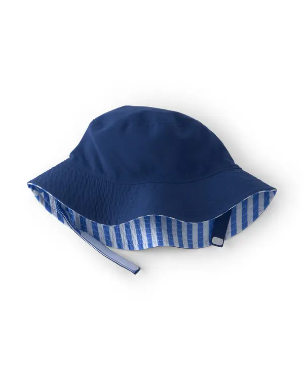 Baby Boy Reversible Stripe Swim Hat - Blue