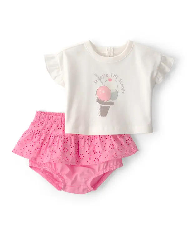 Kids Baby Girl 2-Piece Top & Short Set - Pink