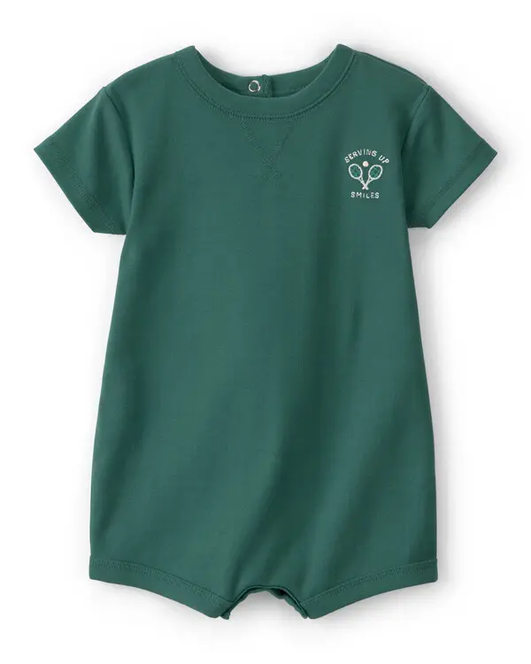 Baby Boy Tennis Short-Sleeve Romper - Green