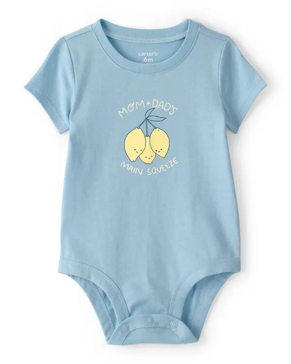 Baby 'Main Squeeze' Lemon Graphic Bodysuit - Blue