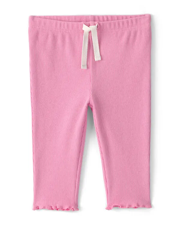 Baby Girl Rib Pants - Pink