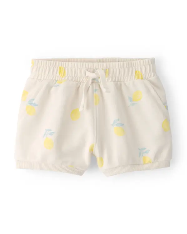 Kids Baby Girl French Terry Shorts - Cream