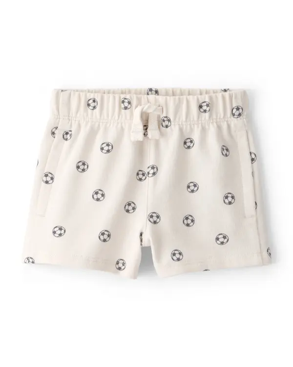 Baby Soccer French Terry Shorts - White