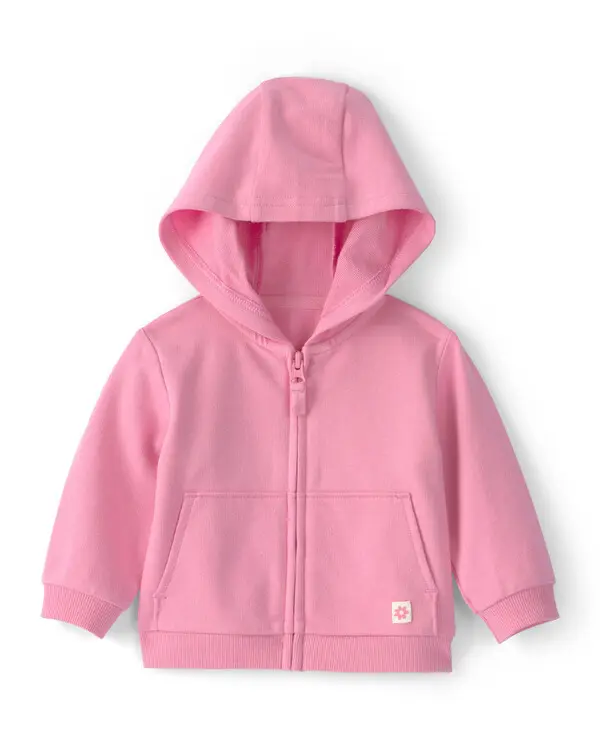 Kids Baby Girl French Terry Zip-Up Hoodie - Pink