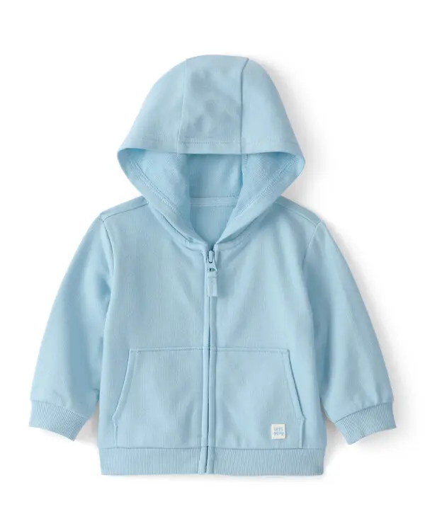 Baby French Terry Zip-Up Hoodie - Blue