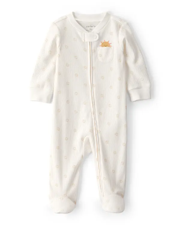 Baby Sunshine 2-Way Zip Sleeper - White