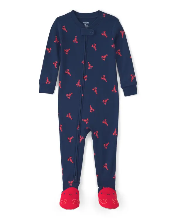 Baby Boy Lobster 100% Cotton Snug Fit 1-Piece Pyjama Set - Blue