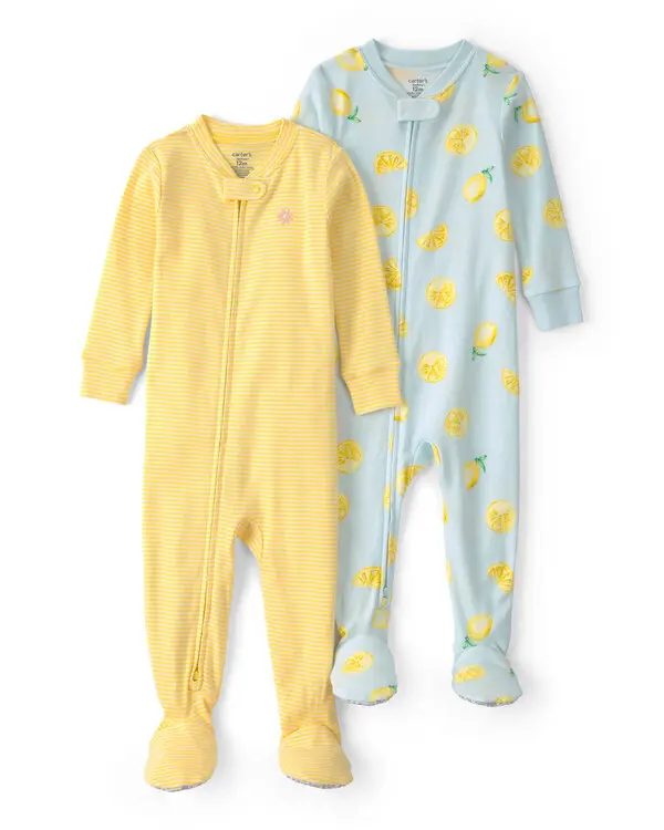  Baby 2-Pack Lemon Snug Fit 1-Piece Pyjama Set - Yellow/Blue