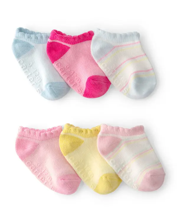  Baby Girl 6-Pack No Show Socks