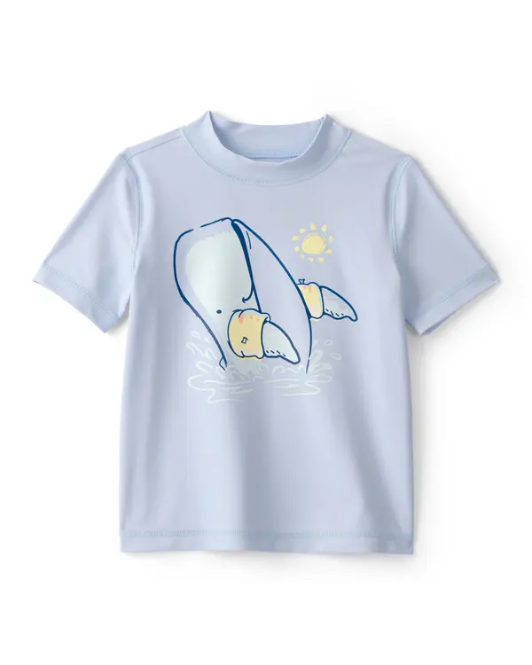  Toddler Boy Whale Short-Sleeve Rashguard - Blue