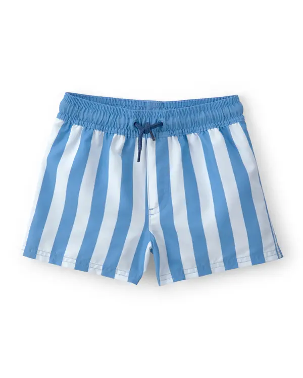  Toddler Boy Striped Swim Trunks - Blue