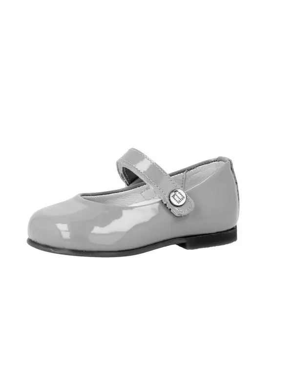 Classic Glossy  Button-Strap Ballerina