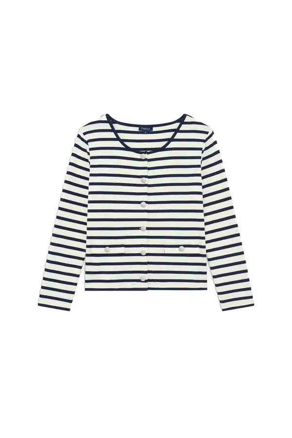 Long Sleeve Striped Buttoned Top 