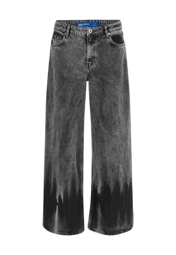 Bleached Low-Rise Wide-Leg Jeans
