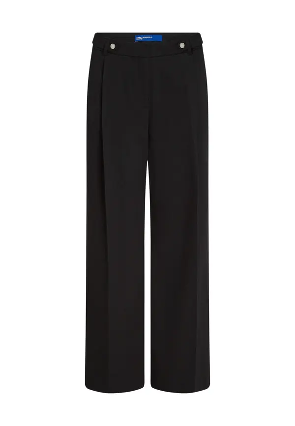 Wide-Leg Tailored Pants in Washed Black