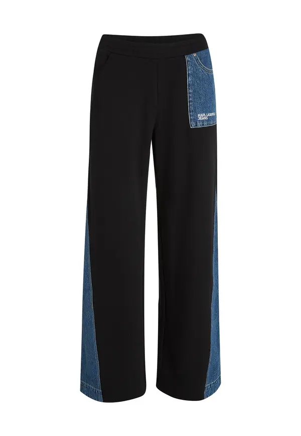 Denim-Panelled Track Pants