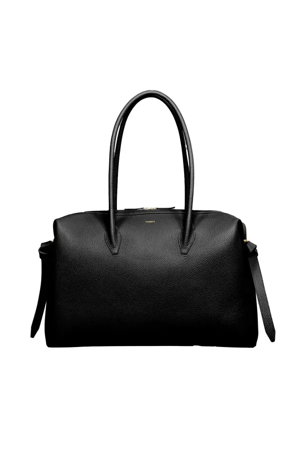 Pebble Grained Leather Brioche Duffle Bag