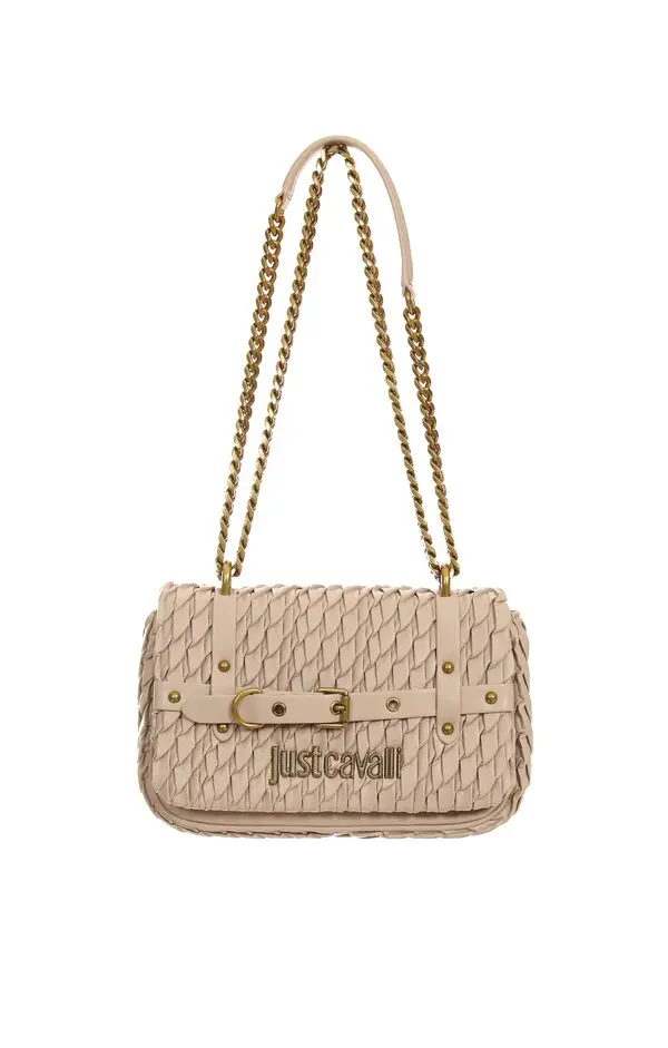 Ruched Crossbody Bag with Buckle Detail