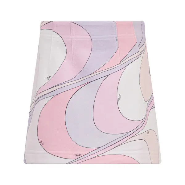 Pastel Onde Print Cotton Skirt