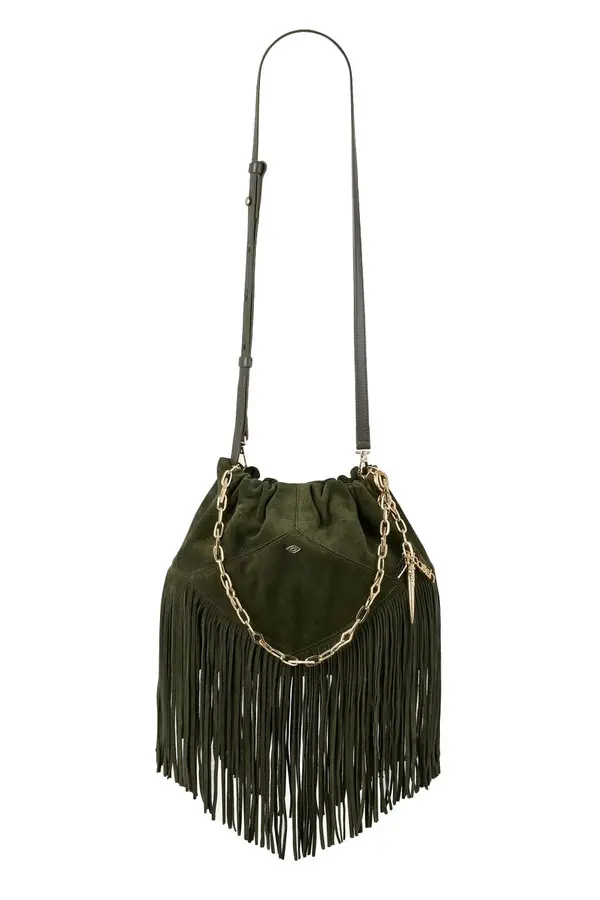 Mini Suede Fringed Shoulder Bag