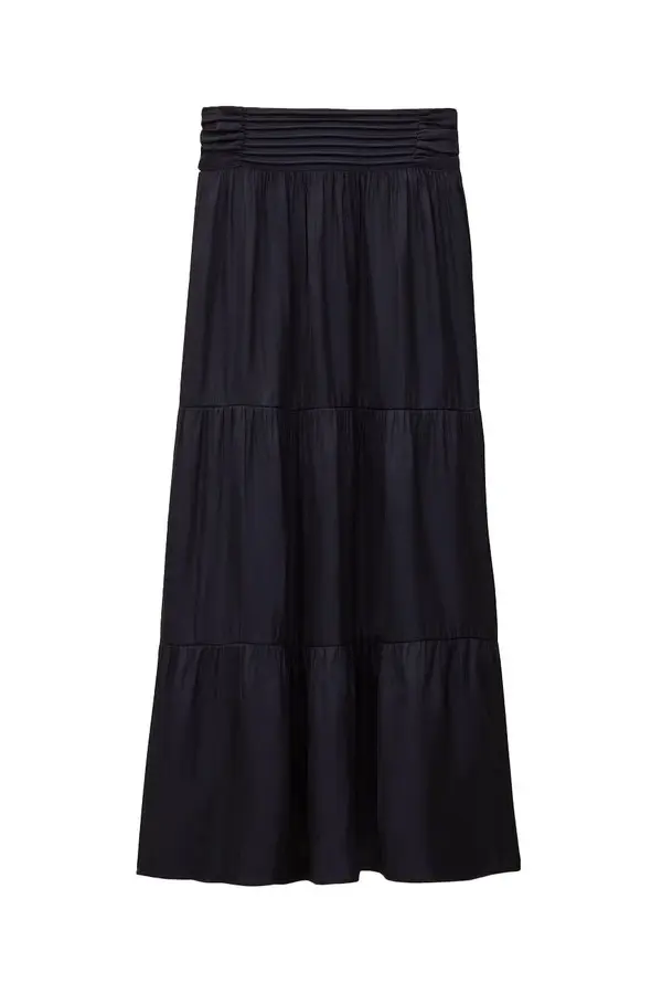 Camyla Tiered Gathered Design Midi Skirt
