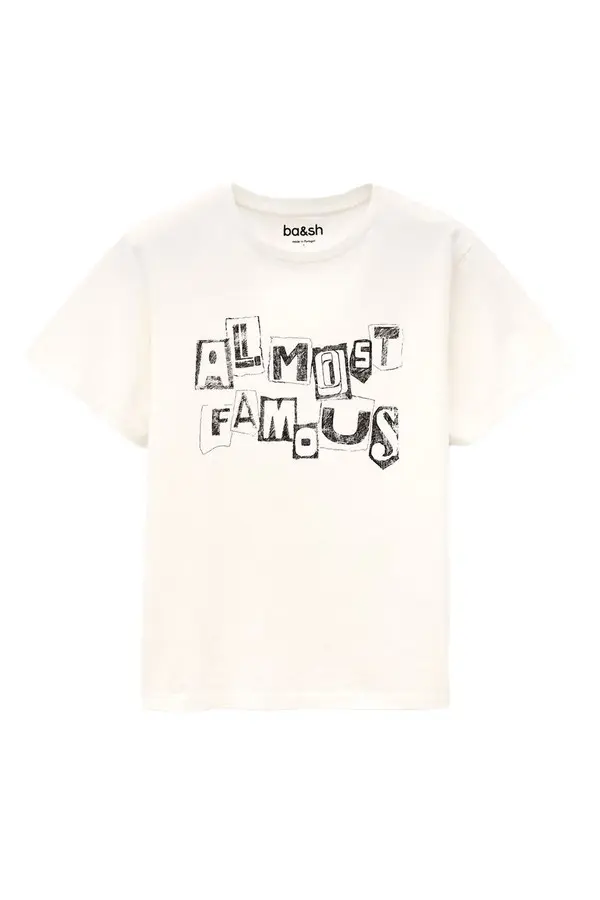 "Almost Famous" Graphic Cotton Round-neck T-shirt