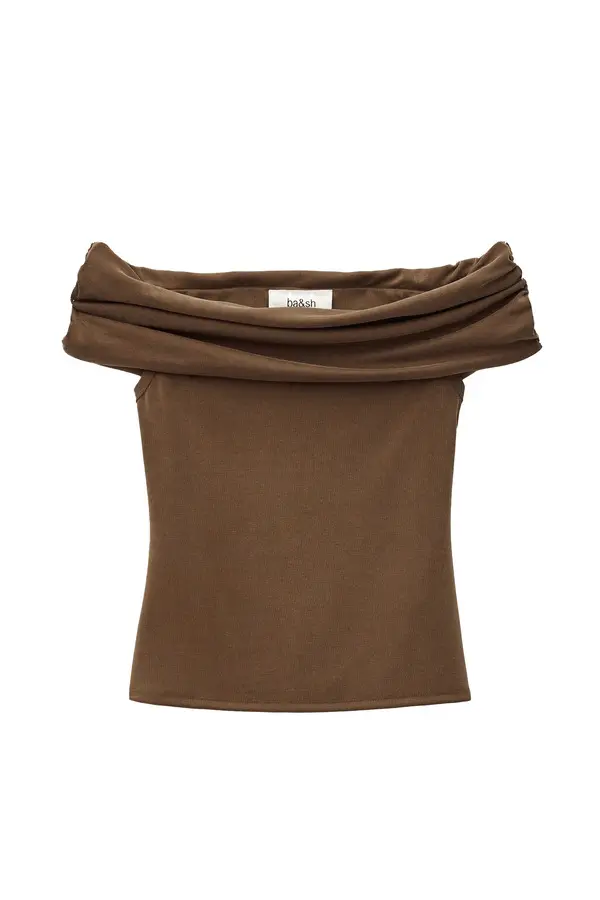 Off-The-Shoulder Ruched Jersey Top