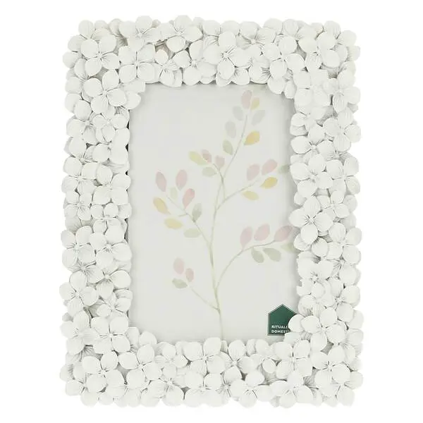 White Violets Photo Frame 10x15cm