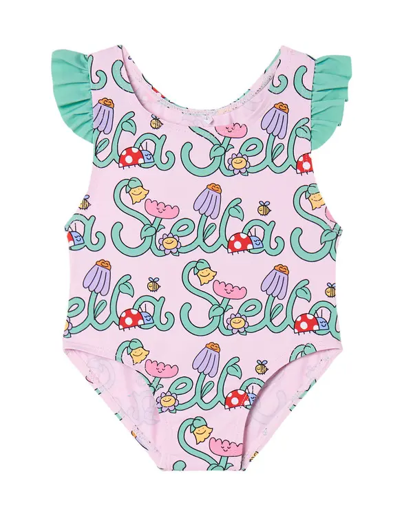One-Piece Swimsuit with "Stella" Garden Graphic