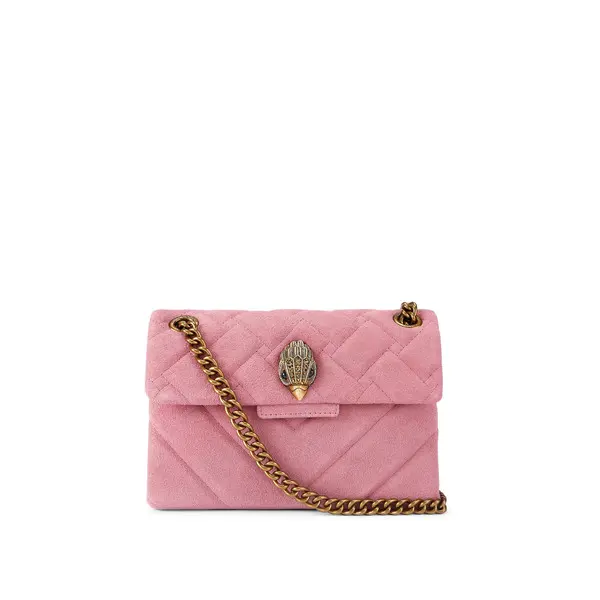 Quilted Velvet & Leather Kensington Shoulder Bag