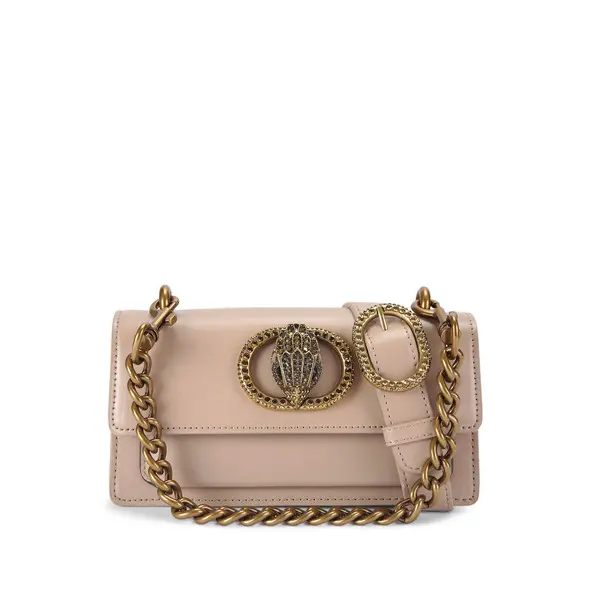 Smooth Leather Eagle Buckle Shoulder Bag