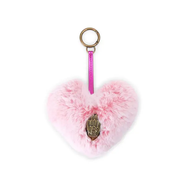 Pink Heart Faux Fur Charm