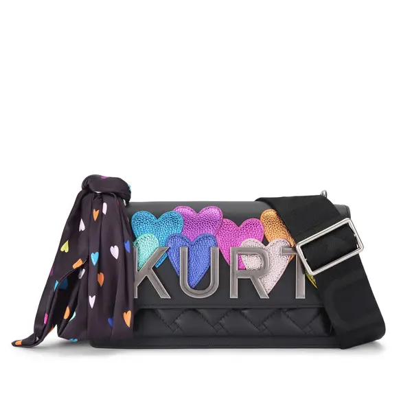Leather Rainbow Heart "KURT" Crossbody Bag