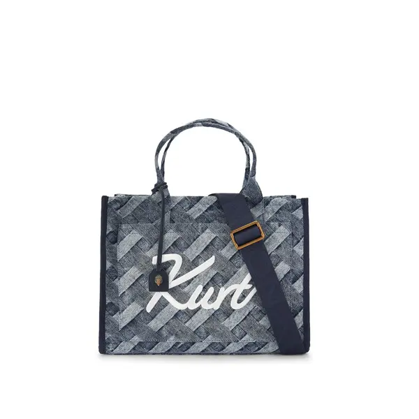 Bleached Weave Denim Kurt Tote Bag