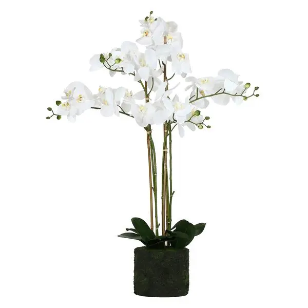 White Orchids xL, Veronica - Fabric and Plastic, 93 cm, Ø 20 cm root ball