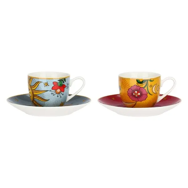  Sun and Moon Cups with Saucers, Mirabilia - Porcelain 90 ml