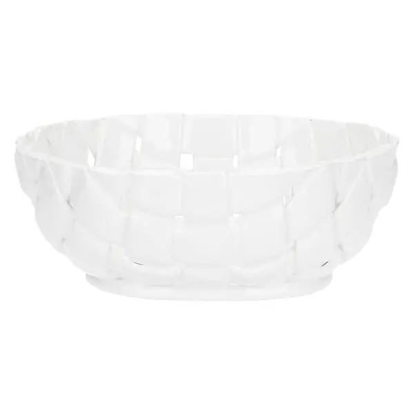 White Round Porcelain Fruit Bowl 27 x 24 x 11H cm