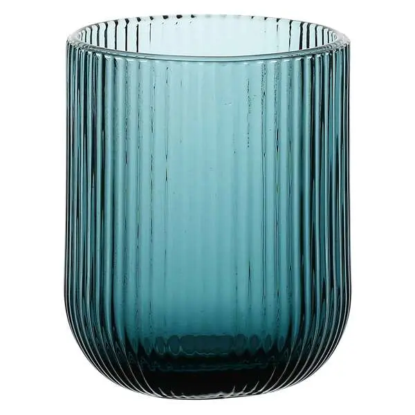 Blue Twisty Glass Tumbler 260ml
