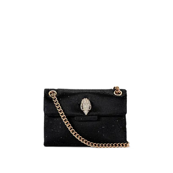 Mini Crystal-Embellished Kensington Crossbody Bag with Gold Chain