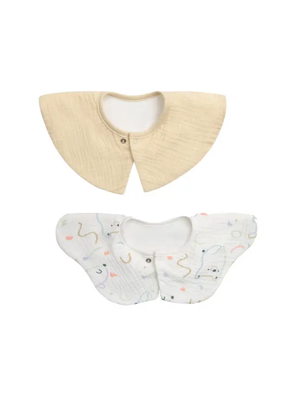 Set of 2 - Cotton Printed Bibs