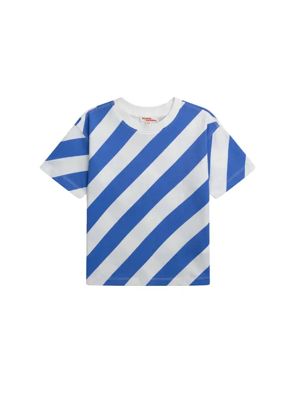 Diagonal Striped Short Sleeve T-Shirt