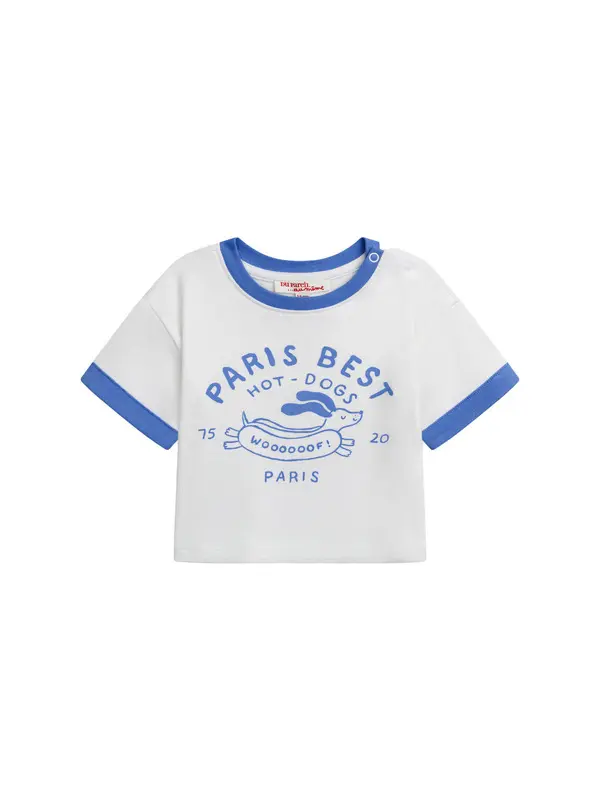 Short-Sleeve T-Shirt with "Paris Hot-Dogs" Print for Baby Boys
